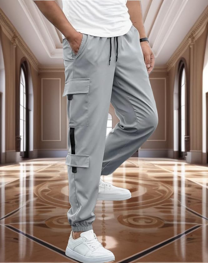 Sophisticated Men Men's Casual Cargo Pants with Drawstring, Multi-Pockets, Joggers, Streetwear,  Sophisticated Men Men's Casual Cargo Pants with Drawstring, Multi-Pockets, Joggers, Streetwear,
