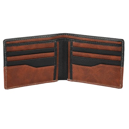 Black & 2 Tone Tan Artificial Leather Wallet CC14