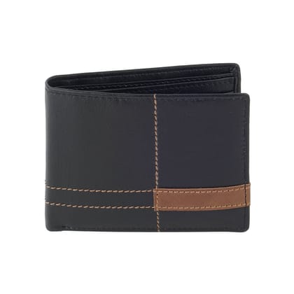 Designer Black Leather Wallet C18 - RFID Protected