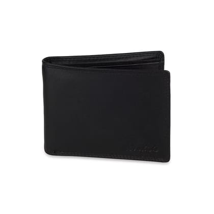 Designer 2 Stitch Black Leather Wallet M18 - RFID Protected