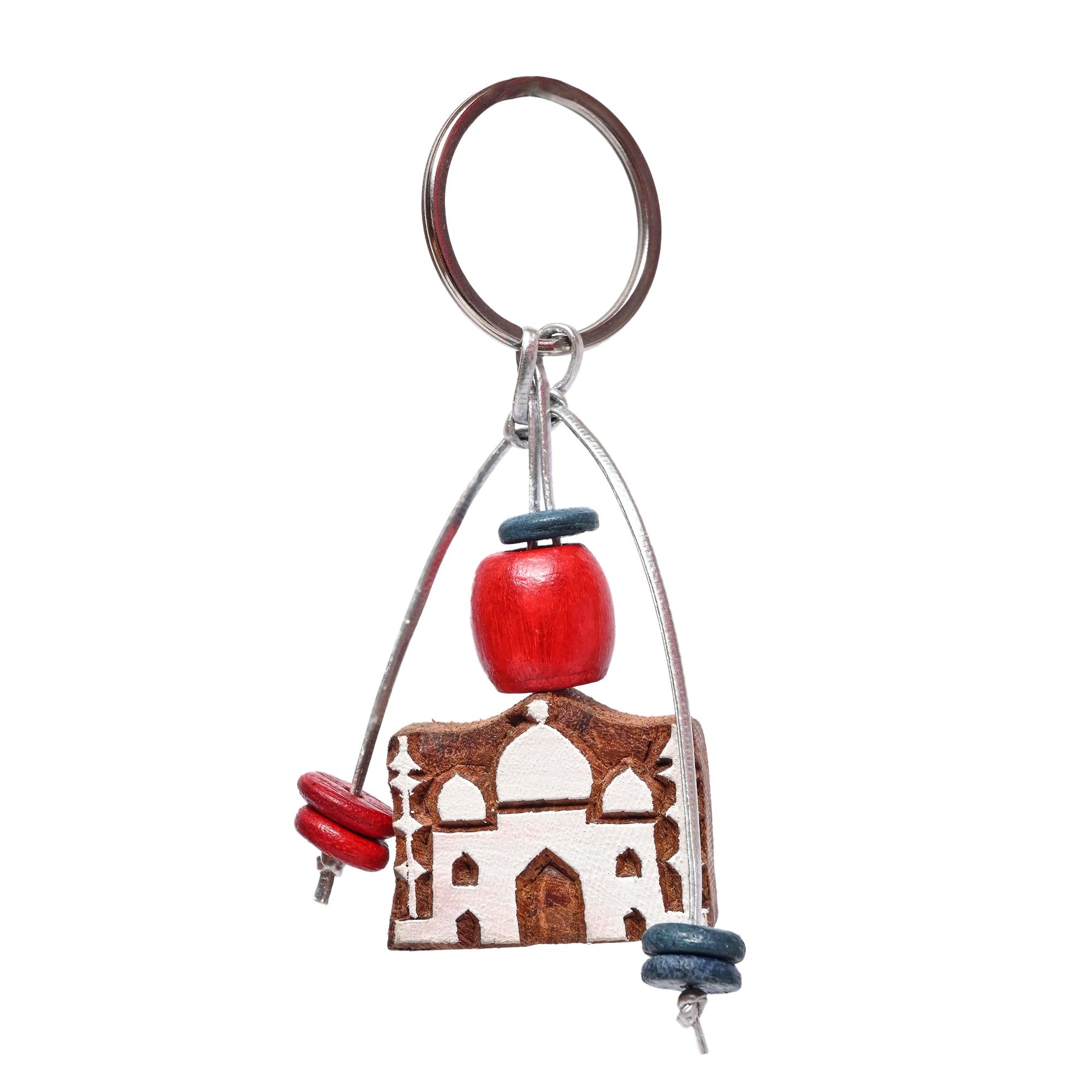 Hand Carved Wooden Keyring Taj Mahal