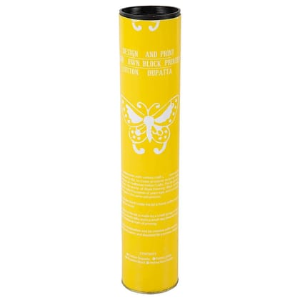 DIY Block print your own Dupatta kit Yellow Butterfly