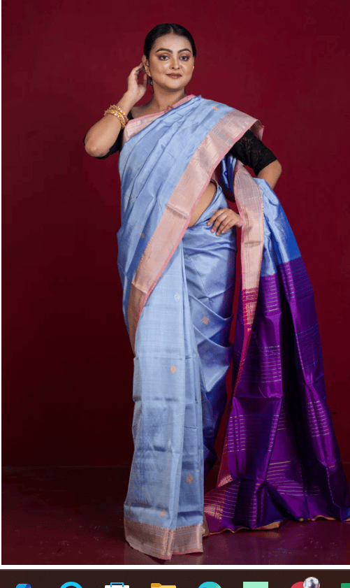 Pure Handloom Tussar Silk Saree With Blouse Piece