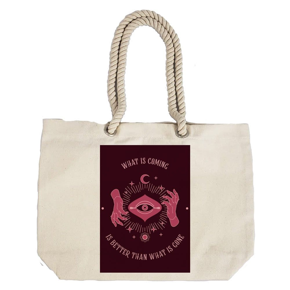 Eco-Friendly Recycled Cotton Canvas Tote Bag - Astrology Magic Eye Hands Wisdom Design - EL8220143