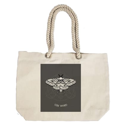 Eco-Friendly Recycled Cotton Canvas Tote Bag - Stay Weird Design - EL8220127