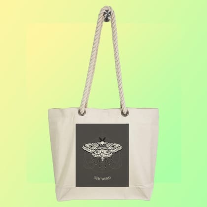 Eco-Friendly Recycled Cotton Canvas Tote Bag - Stay Weird Design - EL8220127