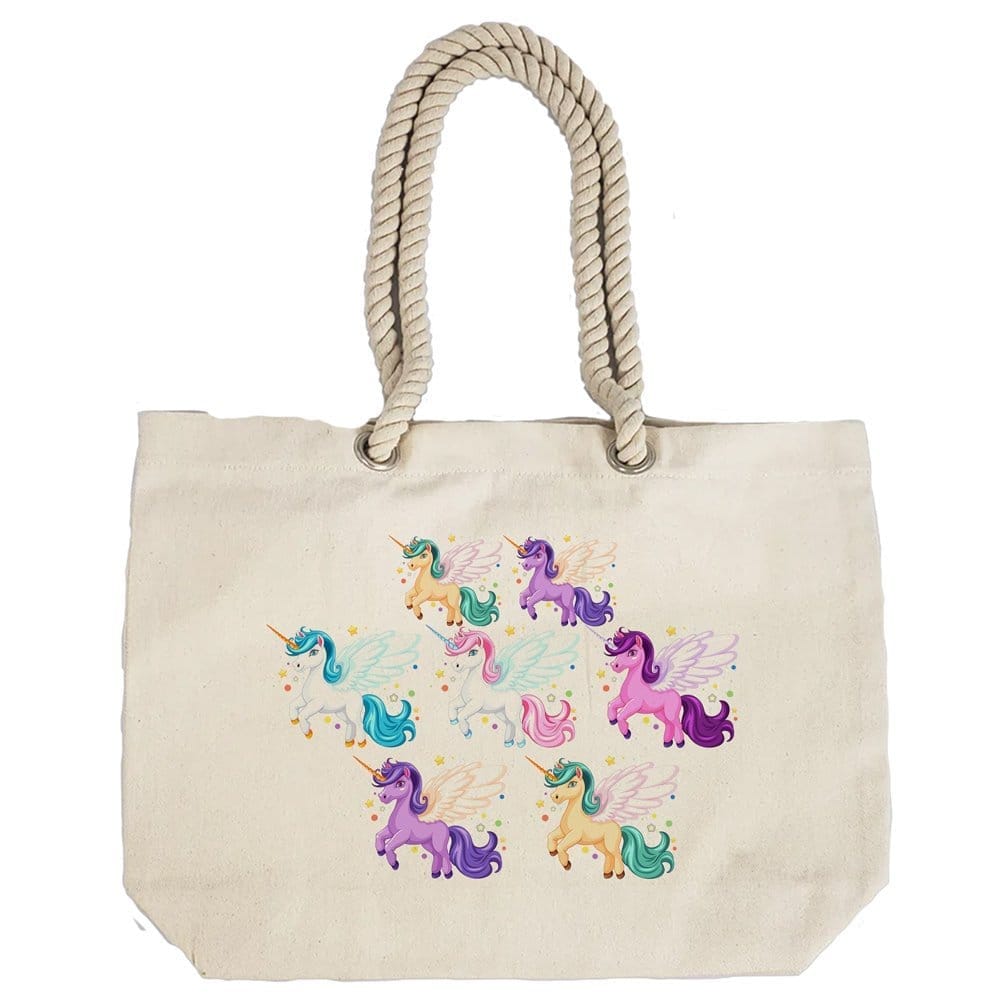 Eco-Friendly Recycled Cotton Canvas Tote Bag - Unicorns Design-66 - EL8220312