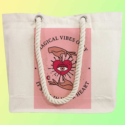Eco-Friendly Recycled Cotton Canvas Tote Bag - Astrology Magical Vibes Wisdom Design - EL8220144