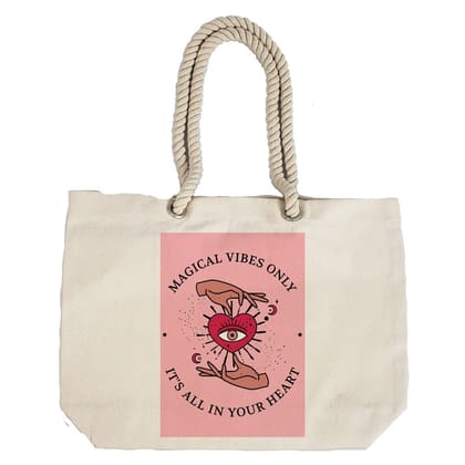 Eco-Friendly Recycled Cotton Canvas Tote Bag - Astrology Magical Vibes Wisdom Design - EL8220144