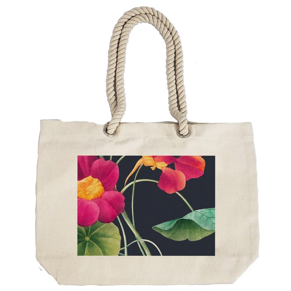 Eco-Friendly Recycled Cotton Canvas Tote Bag - Flowers-1 Design-74 - EL8220320