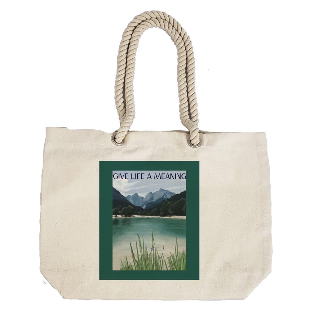 Eco-Friendly Recycled Cotton Canvas Tote Bag - Give Life a Meaning Design - EL8220139