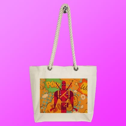 Eco-Friendly Recycled Cotton Canvas Tote Bag - Dead Pool Toon Design-94 - EL8220340