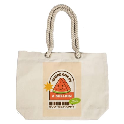 Eco-Friendly Recycled Cotton Canvas Tote Bag - Funny You One In A Million Design - EL8220160