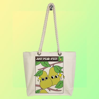 Eco-Friendly Recycled Cotton Canvas Tote Bag –Just Pear-fect Design – EL8220112