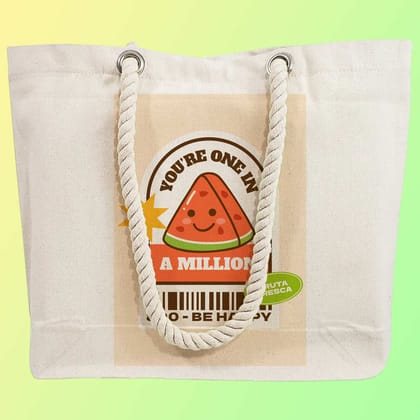 Eco-Friendly Recycled Cotton Canvas Tote Bag - Funny You One In A Million Design - EL8220160