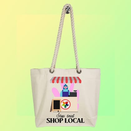 Eco-Friendly Recycled Cotton Canvas Tote Bag – Shop Local Design – EL8220111