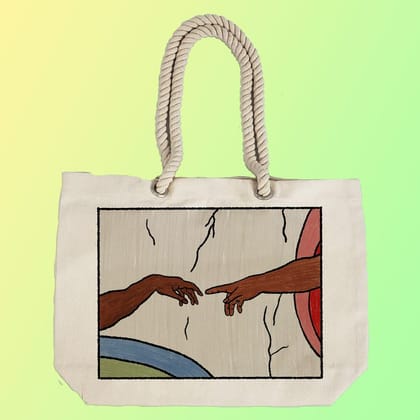 Eco-Friendly Recycled Cotton Canvas Tote Bag – Fall of Man Design – EL8220113