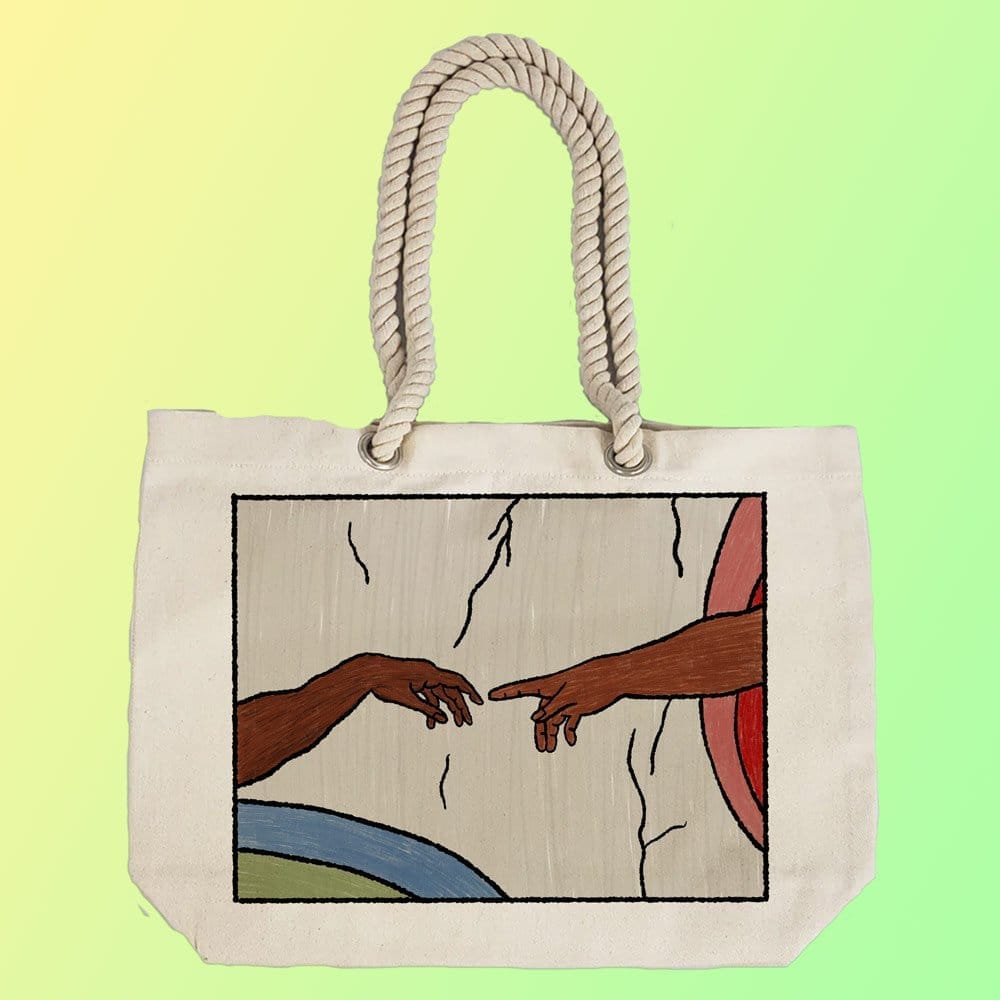 Eco-Friendly Recycled Cotton Canvas Tote Bag – Fall of Man Design – EL8220113