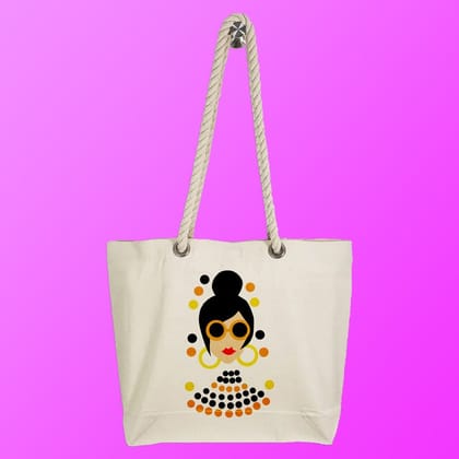 Eco-Friendly Recycled Cotton Canvas Tote Bag - Mrs. Pinto Design-64 - EL8220310