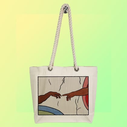 Eco-Friendly Recycled Cotton Canvas Tote Bag – Fall of Man Design – EL8220113