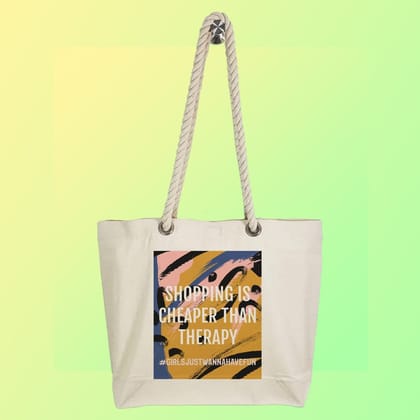 Eco-Friendly Recycled Cotton Canvas Tote Bag - Girls Just Wanna Have Fun Design - EL8220123