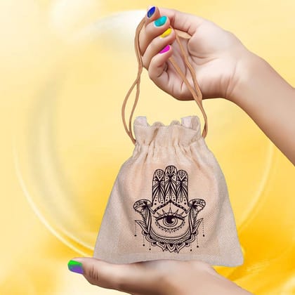 Eco-Friendly Designer Jute Potli Bag - Design-5 - EL8220260