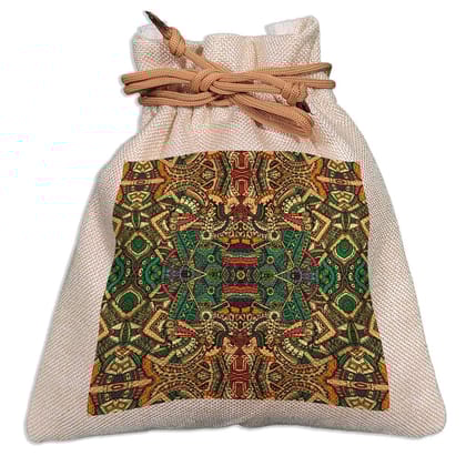 Eco-Friendly Designer Jute Potli Bag - Design-1 - EL8220256