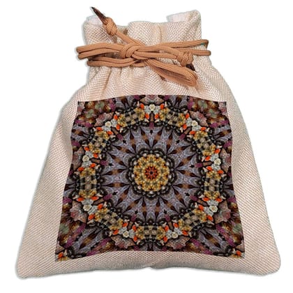 Eco-Friendly Designer Jute Potli Bag - Design-39 - EL8220294