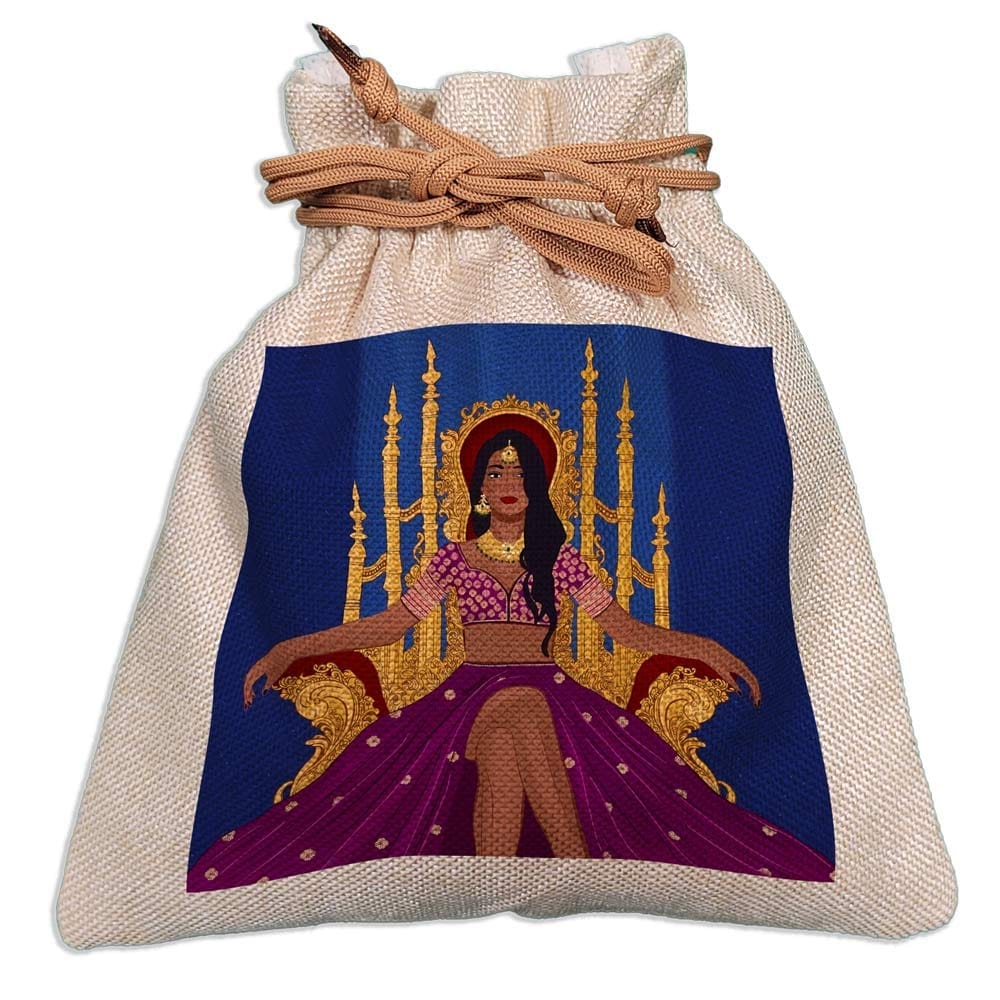 Eco-Friendly Designer Jute Potli Bag - Design-26 - EL8220281