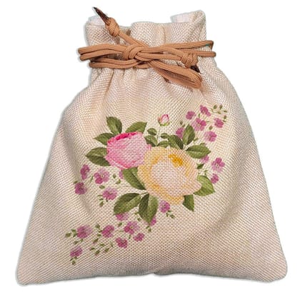 Eco-Friendly Designer Jute Potli Bag - Design-11 - EL8220266