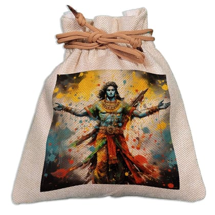Eco-Friendly Designer Jute Potli Bag - Design-40 - EL8220295