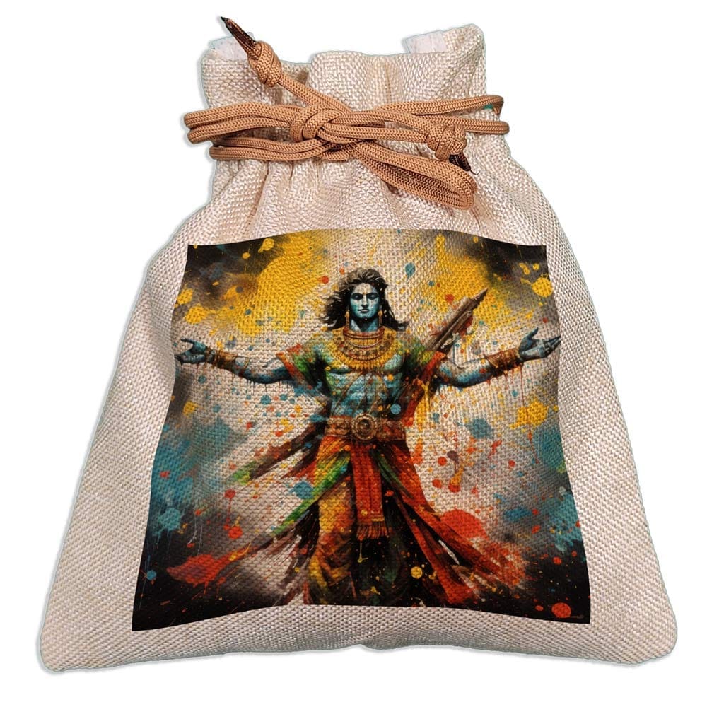 Eco-Friendly Designer Jute Potli Bag - Design-40 - EL8220295