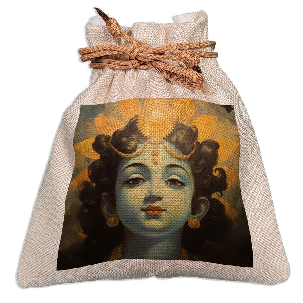 Eco-Friendly Designer Jute Potli Bag - Design-42 - EL8220297