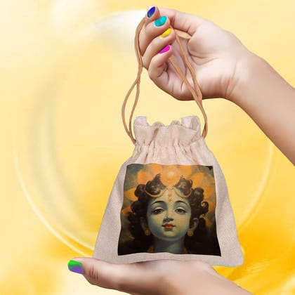 Eco-Friendly Designer Jute Potli Bag - Design-42 - EL8220297