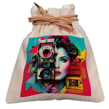 Eco-Friendly Designer Jute Potli Bag - Design-47 - EL8220302