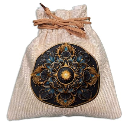 Eco-Friendly Designer Jute Potli Bag - Design-16 - EL8220271