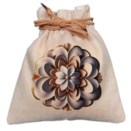 Eco-Friendly Designer Jute Potli Bag - Design-18 - EL8220273