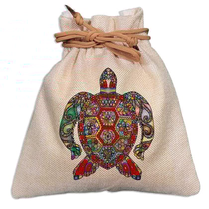 Eco-Friendly Designer Jute Potli Bag - Design-15 - EL8220270
