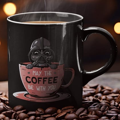 Designer Ceramic Mug-Star Wars Darth Vader Coffee Design-By EqualLife -EL7222131 - Black