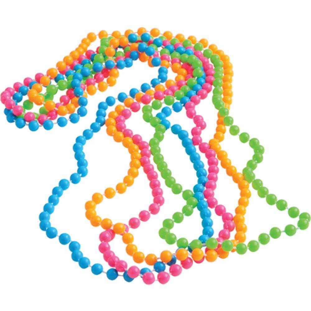 Wanna Party Neon Bead Necklace - 6PC