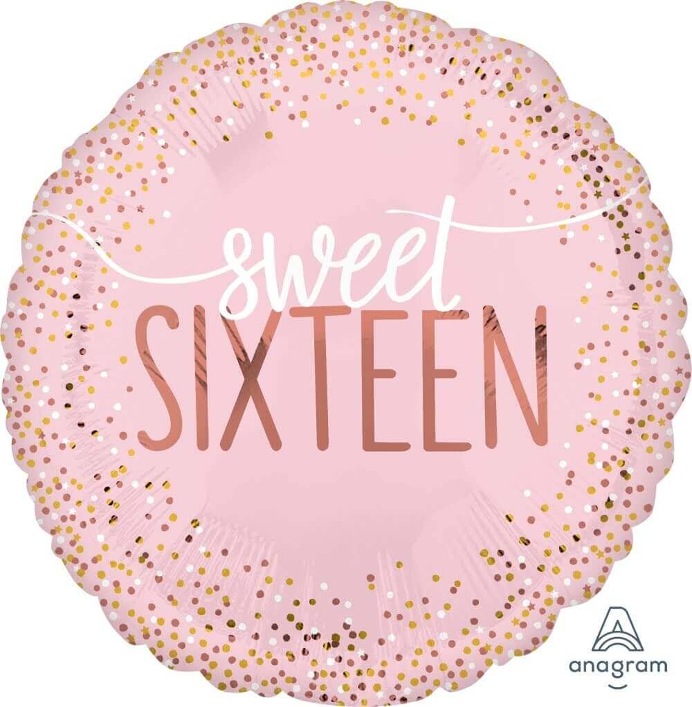 Wanna Party Sweet Sixteen Blushing Pink Balloon 18" S40