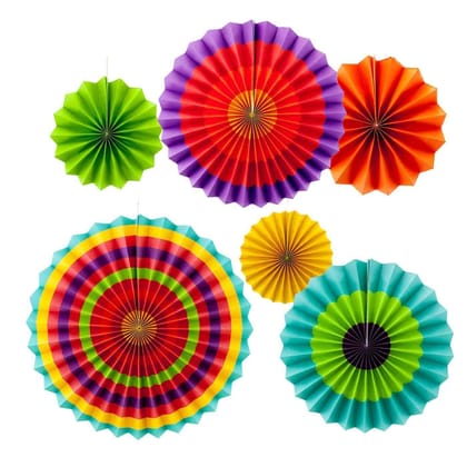 Wanna Party Mexican Fiesta PaPer Fans - 6PC