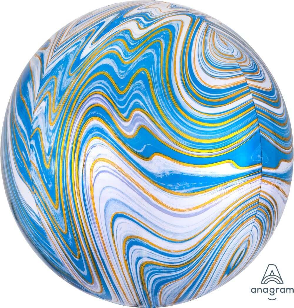 Wanna Party Orbz ShaPe Blue Marble Balloon 16" G20