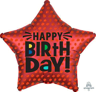 Wanna Party Satin Infused Star Birthday 19" S40