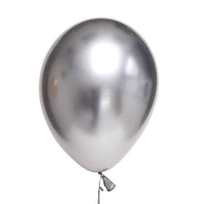 Wanna Party 9" Chome Silver Balloons - 50PC - Party and Festive Needs | Buy online on ZillyBuy