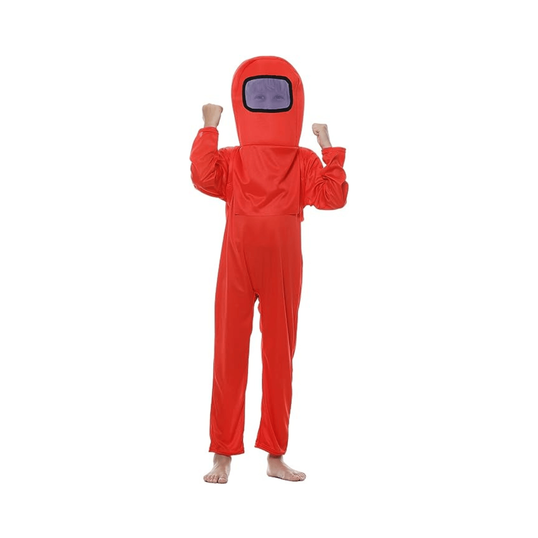 Wanna Party JumPsuit SPace Kill Among Us Red Costume Size M
