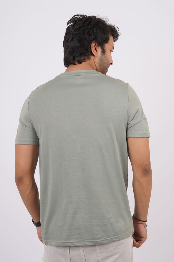 Men's Sage Pima Cotton Crew Neck with Logo