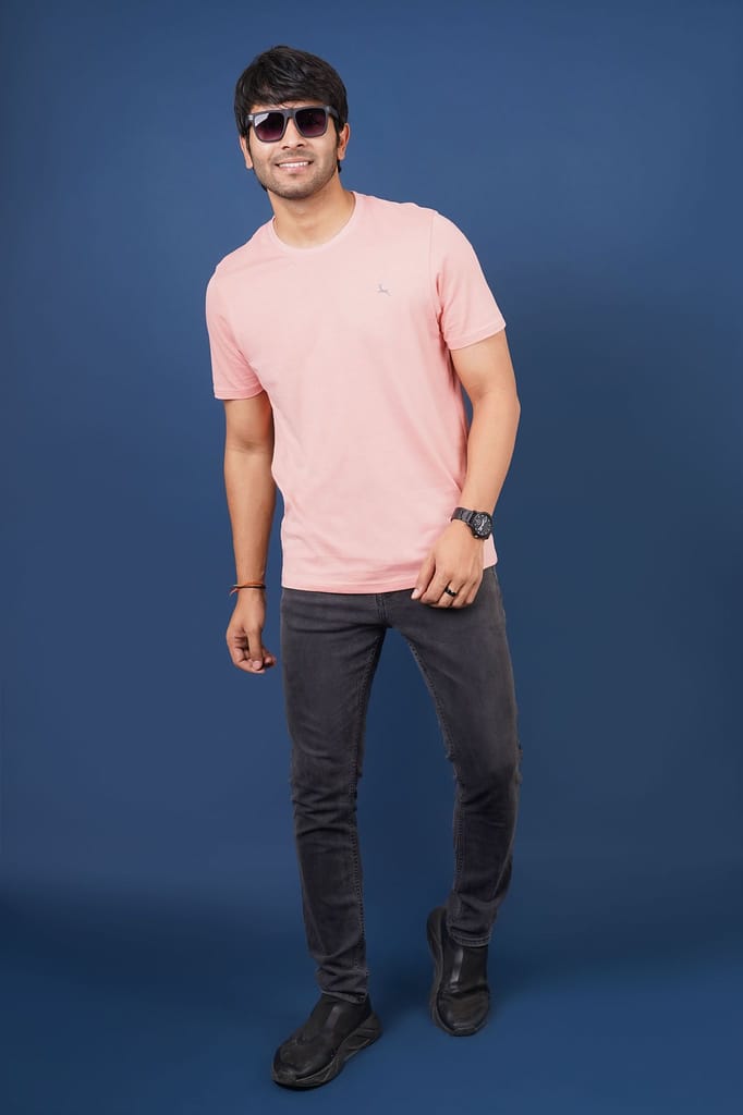 Men's Rose Tan Pima Cotton Crew Neck with Logo