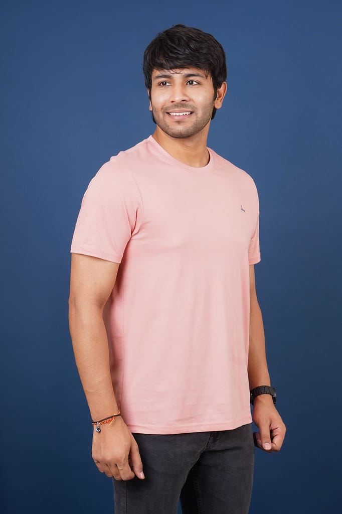 Men's Rose Tan Pima Cotton Crew Neck with Logo