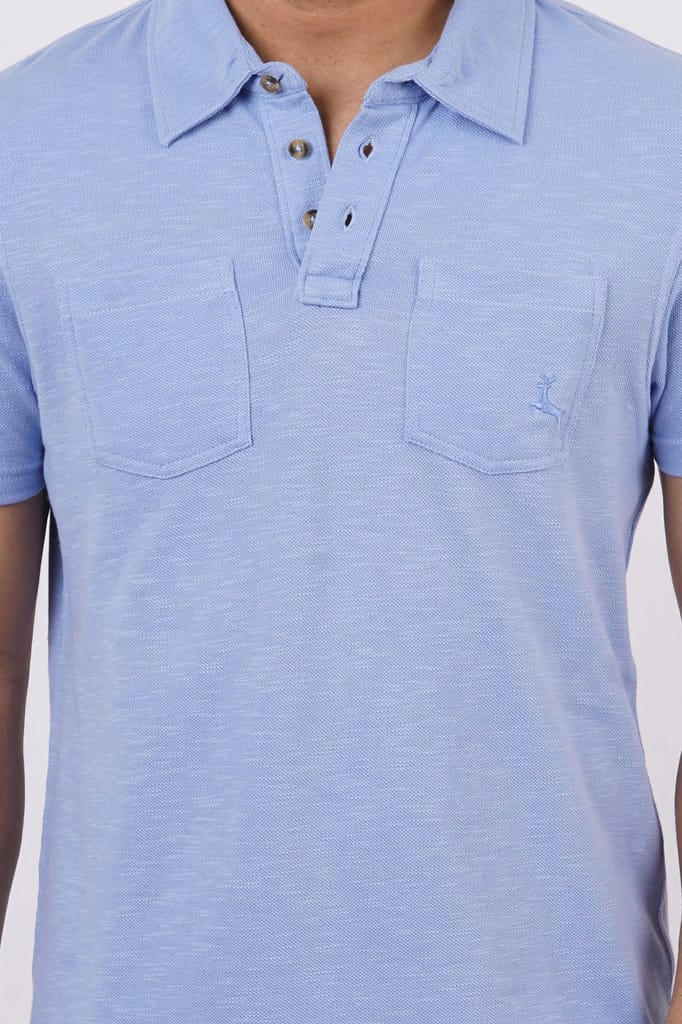 Men's Lavender Solid Polo T-Shirt